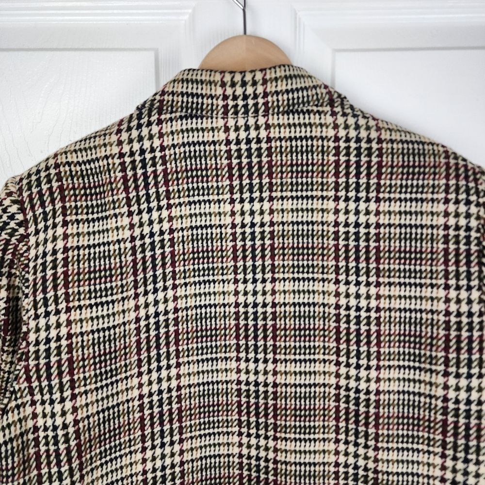 Sag Harbor Plaid Blazer Wool Blend Houndstooth Eclectic Grandpa Jacket Size 14 - Picture 13 of 16